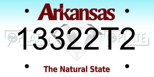 13322T2 Arkansas License Plate