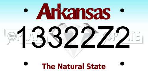 13322Z2 Arkansas License Plate