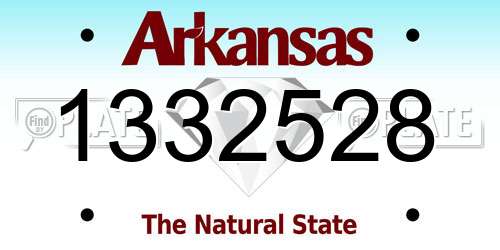 1332528 Arkansas License Plate