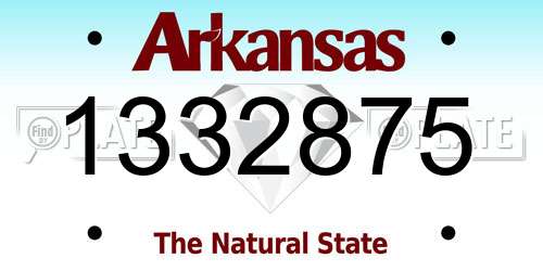 1332875 Arkansas License Plate