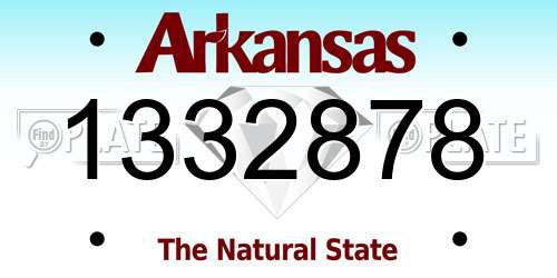 1332878 Arkansas License Plate