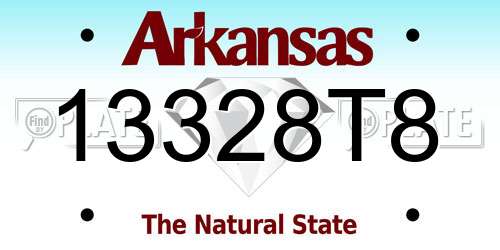 13328T8 Arkansas License Plate