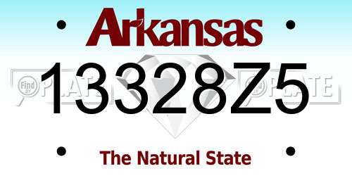 13328Z5 Arkansas License Plate