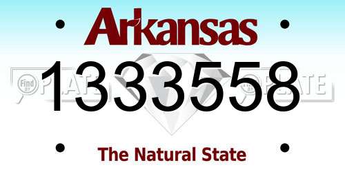 1333558 Arkansas License Plate