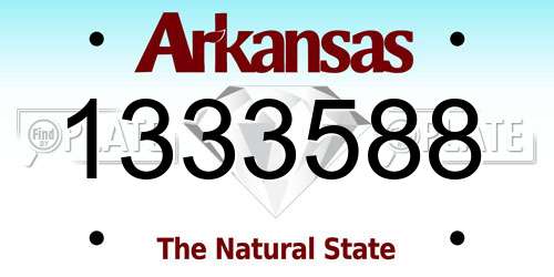 1333588 Arkansas License Plate