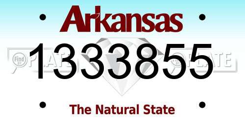 1333855 Arkansas License Plate