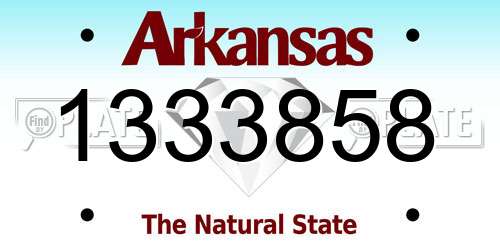1333858 Arkansas License Plate