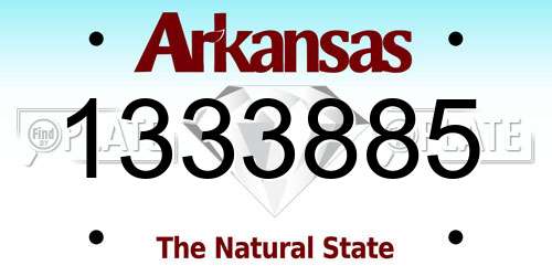 1333885 Arkansas License Plate