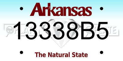 13338B5 Arkansas License Plate