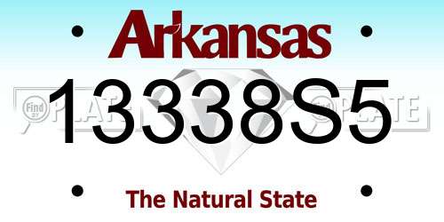 13338S5 Arkansas License Plate