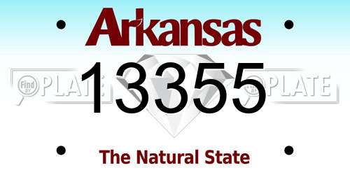 13355 Arkansas License Plate