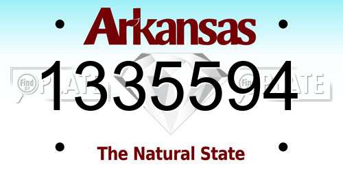1335594 Arkansas License Plate