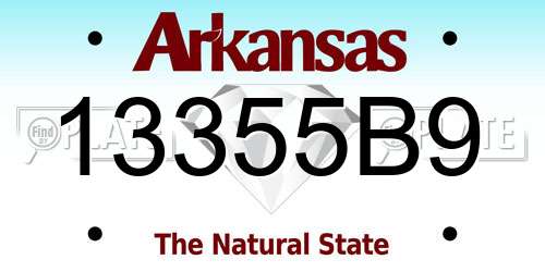 13355B9 Arkansas License Plate