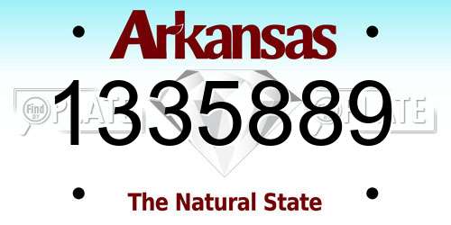 1335889 Arkansas License Plate