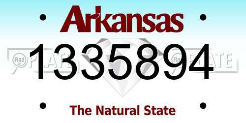 1335894 Arkansas License Plate