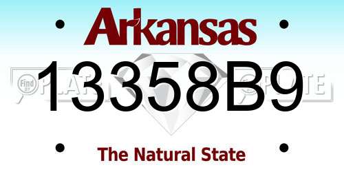 13358B9 Arkansas License Plate