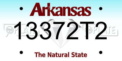 13372T2 Arkansas License Plate