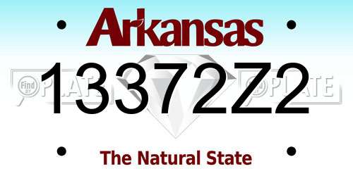 13372Z2 Arkansas License Plate