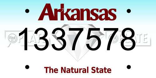 1337578 Arkansas License Plate