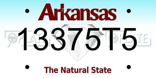 13375T5 Arkansas License Plate