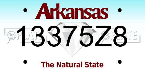 13375Z8 Arkansas License Plate