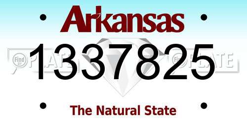 1337825 Arkansas License Plate