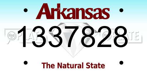 1337828 Arkansas License Plate