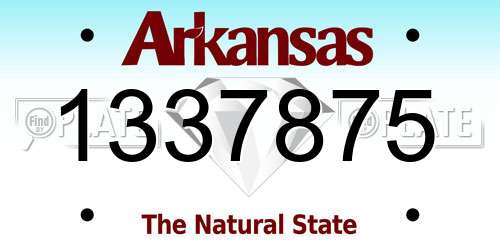 1337875 Arkansas License Plate