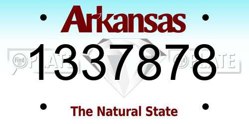 1337878 Arkansas License Plate