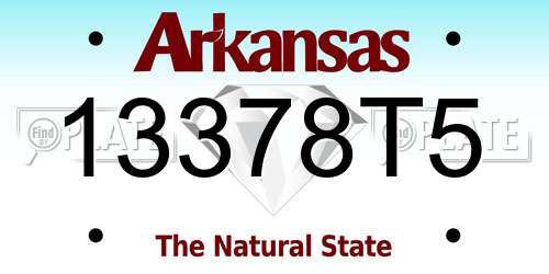 13378T5 Arkansas License Plate