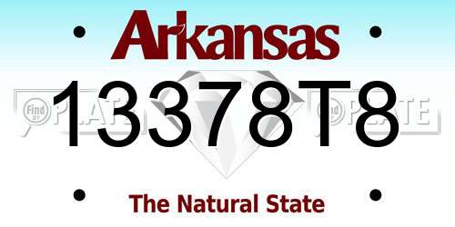 13378T8 Arkansas License Plate