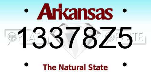 13378Z5 Arkansas License Plate