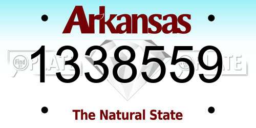 1338559 Arkansas License Plate