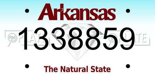 1338859 Arkansas License Plate