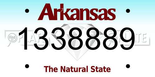 1338889 Arkansas License Plate