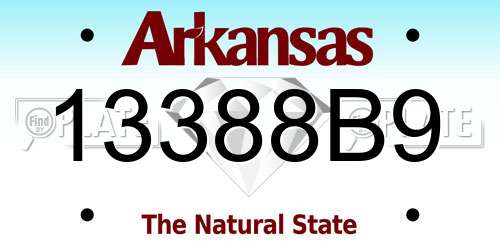 13388B9 Arkansas License Plate