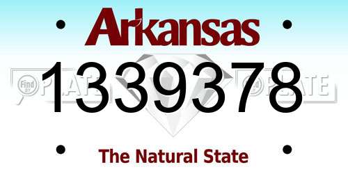 1339378 Arkansas License Plate