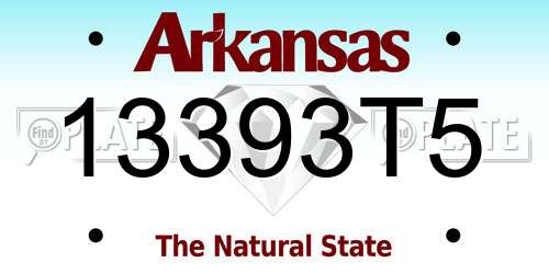 13393T5 Arkansas License Plate