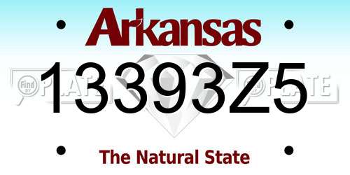 13393Z5 Arkansas License Plate