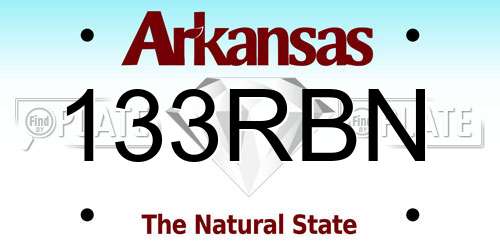 133RBN Arkansas License Plate