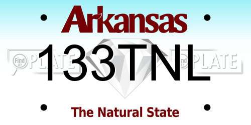 133TNL Arkansas License Plate
