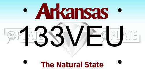 133VEU Arkansas License Plate