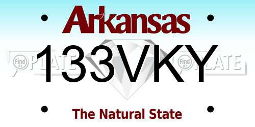 133VKY Arkansas License Plate