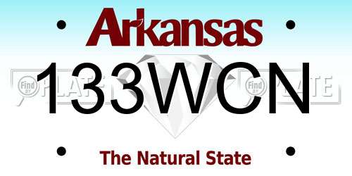 133WCN Arkansas License Plate