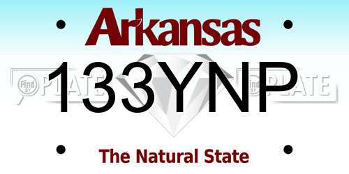 133YNP Arkansas License Plate