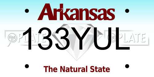 133YUL Arkansas License Plate