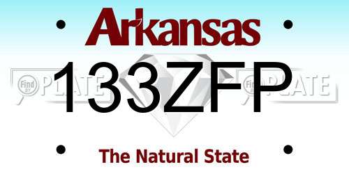 133ZFP Arkansas License Plate
