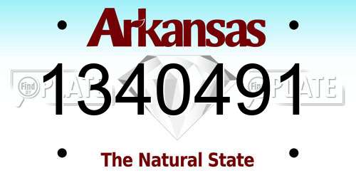 1340491 Arkansas License Plate