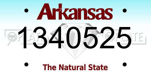 1340525 Arkansas License Plate