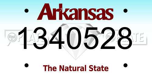 1340528 Arkansas License Plate